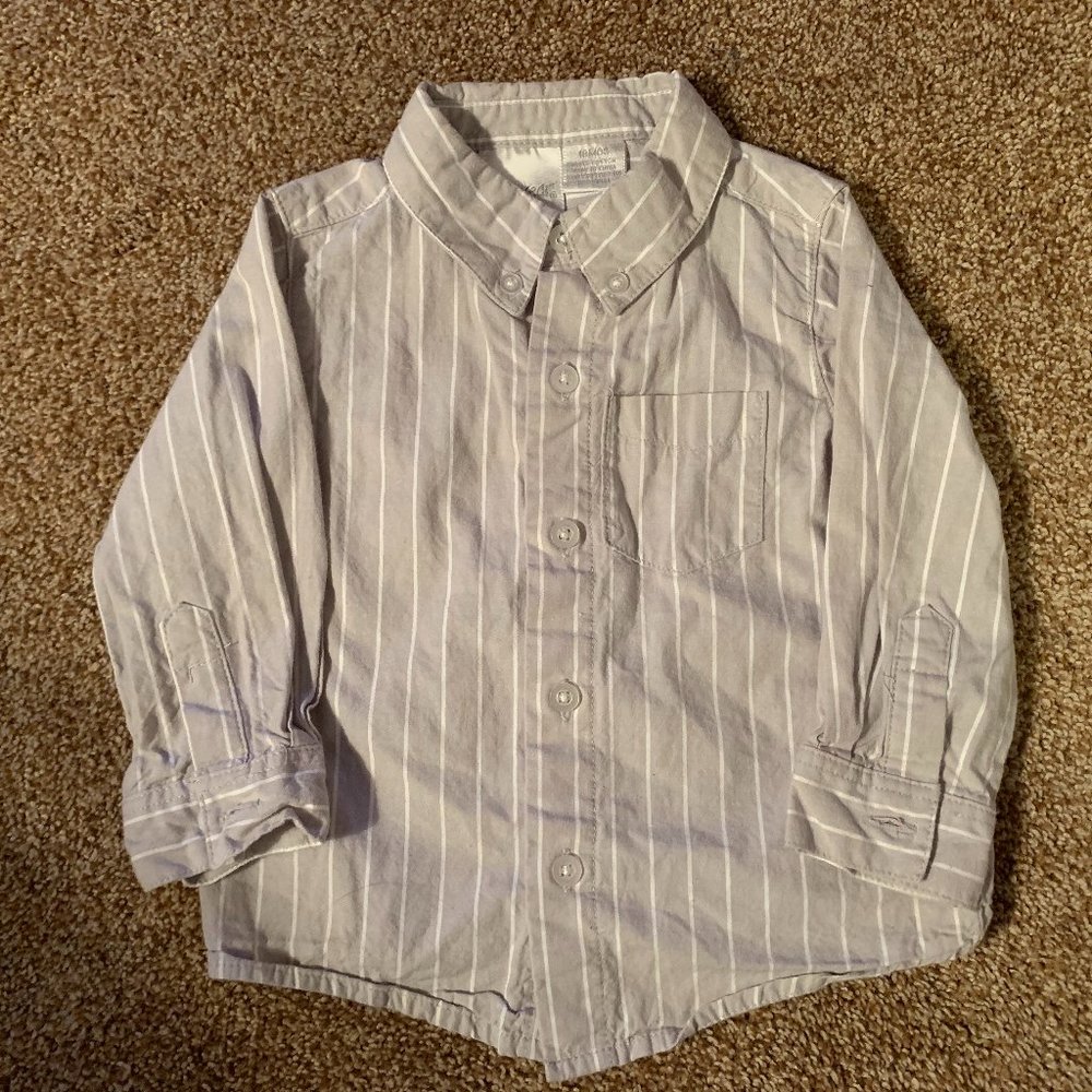 Miniwear button down grey shirt 18M